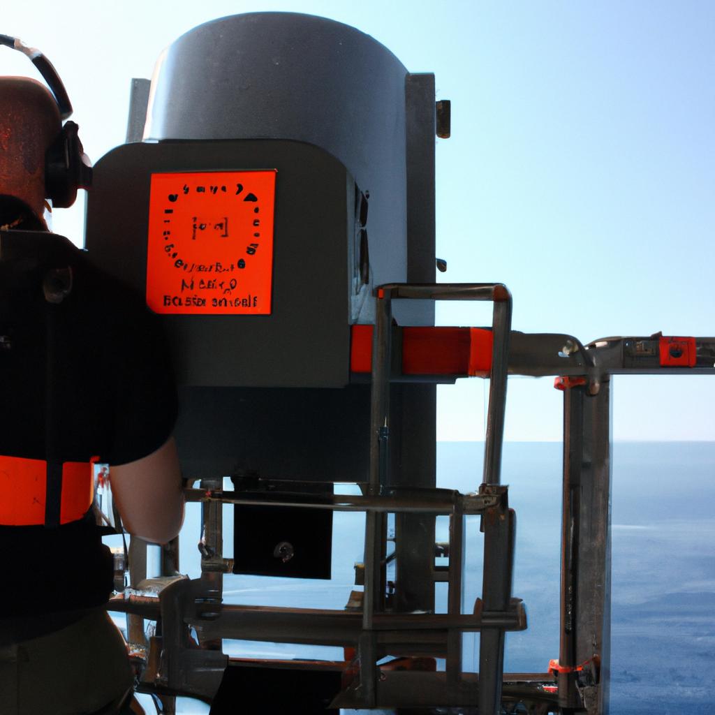 Person operating magnetic submarine sensors